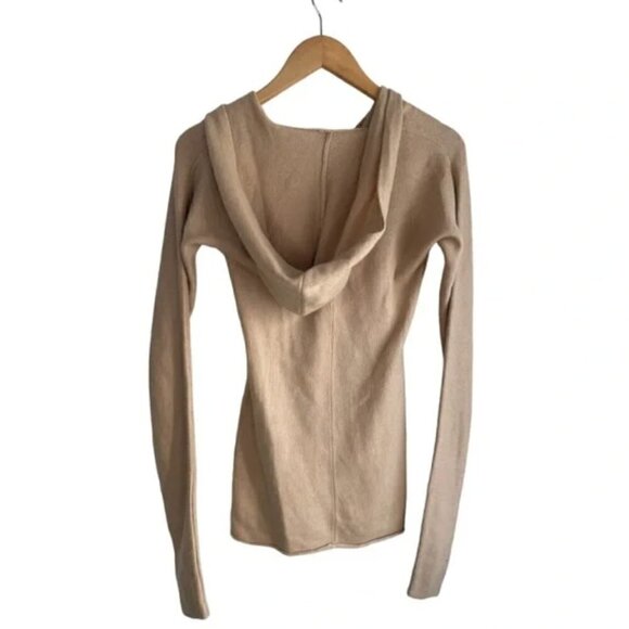 MaxMara SportMax Beige Cashmere Wool Centro Hooded Sweater Small - Picture 7 of 9